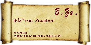 Béres Zsombor névjegykártya