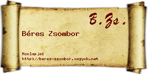 Béres Zsombor névjegykártya